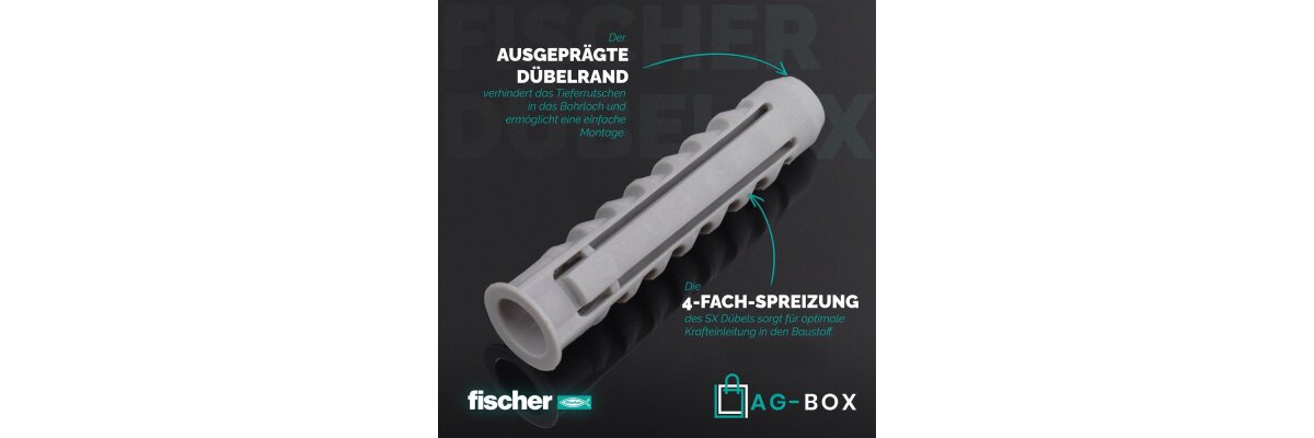 FISCHER® Fischerdübel SX: Zuverlässige Befestigungslösung für jede Anwendung - FISCHER® Fischerdübel SX – Die vielseitige und sichere Befestigungslösung