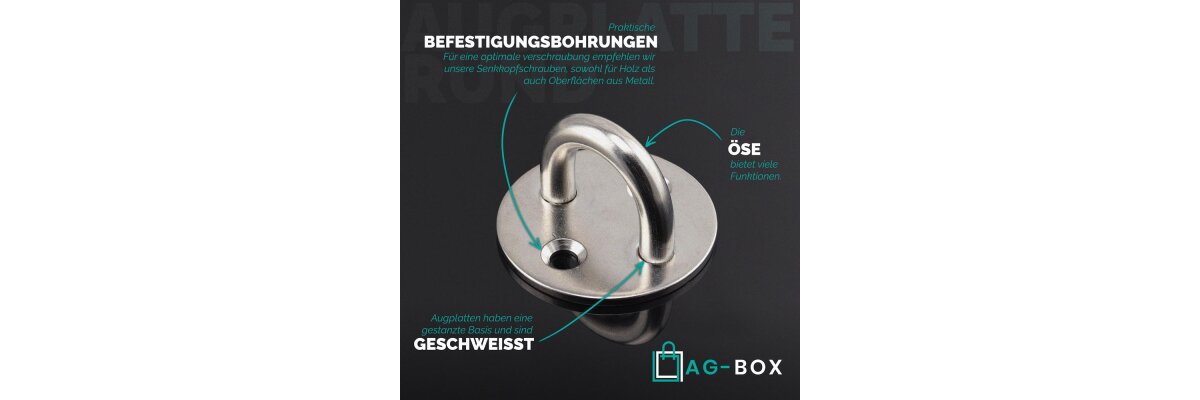 Augplatte rund aus Edelstahl A2 – Robuste und vielseitige Befestigungslösungen - Augplatte rund aus Edelstahl A2 – Robuste Befestigungslösungen
