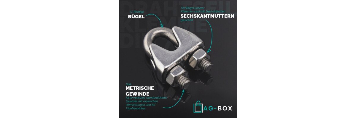 Drahtseilklemme hohe Form aus Edelstahl A4 – Robuste und zuverlässige Befestigungslösungen - Drahtseilklemme hohe Form aus Edelstahl A4 – Robuste Befestigungslösungen