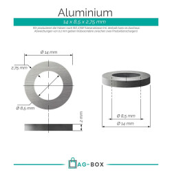 Distanzhülse 14x8,5xL Aluminium