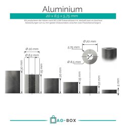 Distanzhülse 20x8,5xL Aluminium