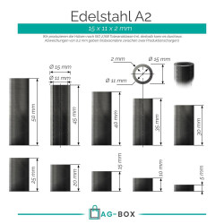 Distanzhülse 15x11xL Edelstahl A2