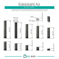 Distanzhülse 8x6xL Edelstahl A2