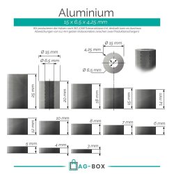 Distanzhülse 15x6,5xL Aluminium