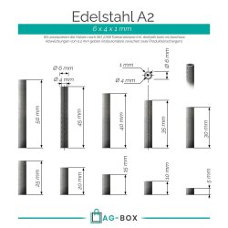 Distanzhülse 6x4xL Edelstahl A2