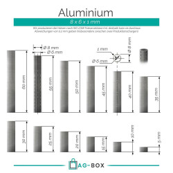 Distanzhülse 8x6xL Aluminium