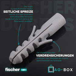 5 Stück Fischerdübel S 4 mm