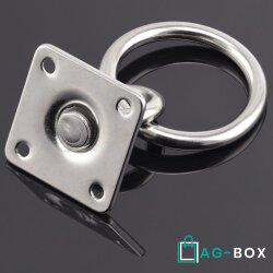 Augplatte Wirbel mit Ring Edelstahl A2