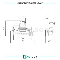 Bimini Swivel Deck Hinge Edelstahl A4