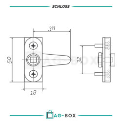 Cabinet Lock 50x18mm Edelstahl A2