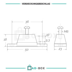 Verdeckbeschlag 50x23x18 mm Edelstahl A4