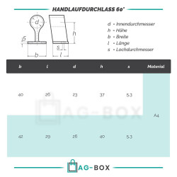 Handlaufdurchlass 60° Edelstahl A4