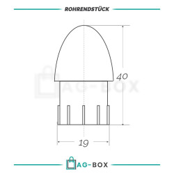 Rohrendstück 22mm Edelstahl A4