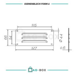 Kiemenblech 127x66mm Edelstahl A2