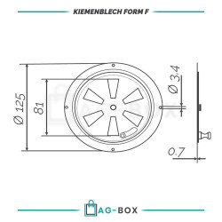 Kiemenblech 125mm Edelstahl A2