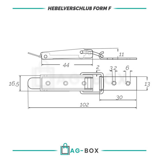 Hebelverschluss 102mm Edelstahl A2