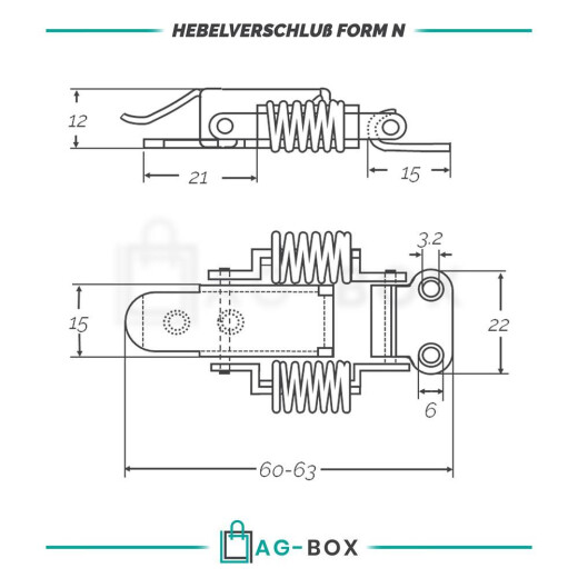 Hebelverschluss 60-63mm Edelstahl A2