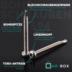 Bohrschrauben mit Linsenkopf Form, Innensechsrund DIN...