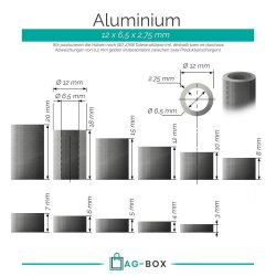 Distanzhülse 12x6,5xL Aluminium