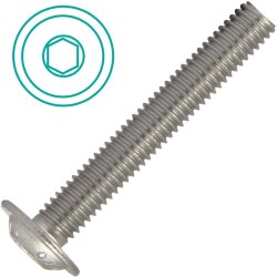Linsenkopfschrauben M12x30 mit Innensechskant u. Flansch ISO 7380 Edelstahl A2