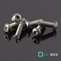 Linsenkopfschrauben mit Innensechsrund (TORX) ISO 7380, Vollgewinde, Edelstahl A2