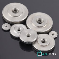 Rändelmuttern M3 niedr. Form DIN 467 Edelstahl A1