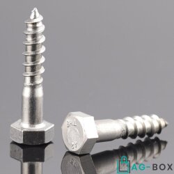 Sechskant Holzschrauben M6x55 DIN 571 Edelstahl A2