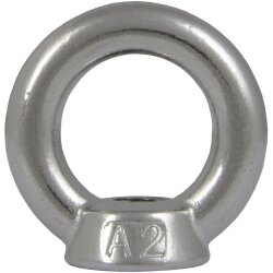 Ringmuttern M8 gegossen u. poliert ähnl. DIN 582 Edelstahl A2