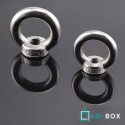 Ringmuttern M8 gegossen u. poliert ähnl. DIN 582 Edelstahl A2