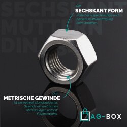 Sechskantmuttern M12 DIN 934 Edelstahl A2