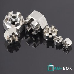 Kronenmuttern M27 DIN 935 Edelstahl A2