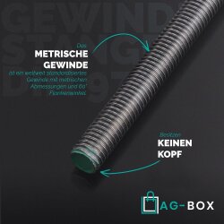 Gewindestangen M27 - 1.000 mm DIN 975 Edelstahl A2