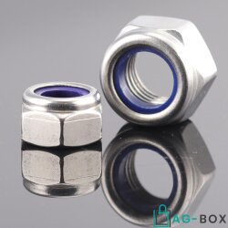 Sechskantmuttern M6 niedr. Form, selbstsichernd, Polyamidklemmteil DIN 985 Edelstahl A2