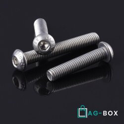 Linsenkopfschrauben M10x55 mit Innensechskant ISO 7380 Edelstahl A2