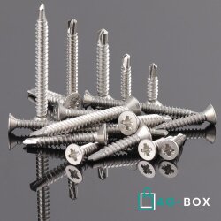 Bohrschrauben 4,8x32 mit Senkkopf, Form O Pozidriv DIN 7504 Edelstahl A2
