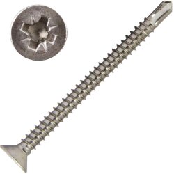 Bohrschrauben 4,8x50 mit Senkkopf, Form O Pozidriv DIN 7504 Edelstahl A2