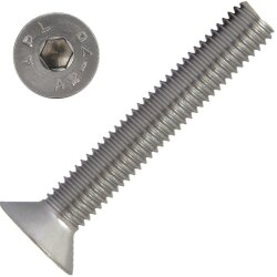 Senkkopfschrauben M6x35 mit Innensechskant DIN 7991 Edelstahl A2