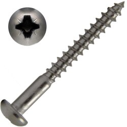 Halbrundholzschrauben 5x45 mit Kreuzschlitz "Z" DIN 7996 Edelstahl A2