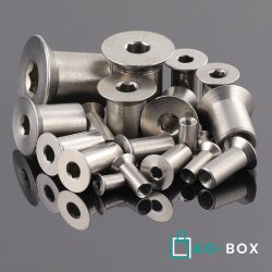 Hülsenmuttern M6x16 mit Senkkopf und Innensechskant Edelstahl A1