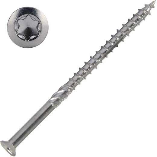 Terrassenschrauben mit CUT-Spitze u. Schneidkerbe, Edelstahl A2