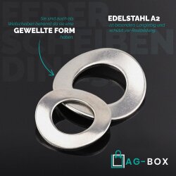 Federscheiben DIN 137 Edelstahl A2, Form B (gewellt)