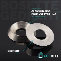 Rosetten M4 gedreht Edelstahl A1