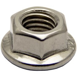 Sechskantmuttern M6 mit Flansch DIN 6923 Edelstahl A2