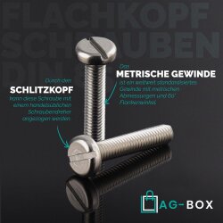 Flachkopfschrauben M5x8 mit Schlitz DIN 85 Edelstahl A2