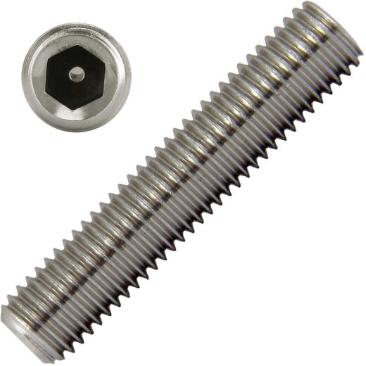 Gewindestifte Innensechskant u. Kegelkuppe DIN 913 Edelstahl A2