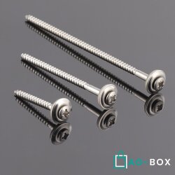 Spenglerschrauben POZI "Z" mit U-Scheibe (15mm) ähnl. DIN 7995 Edelstahl A2