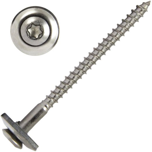 Spenglerschrauben TORX TX-25 mit U-Scheibe (15mm) ähnl. DIN 7995 Edelstahl A2