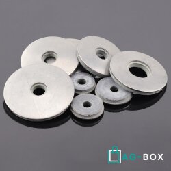 Dichtscheiben für Senkschrauben mit grauem EPDM Edelstahl A2