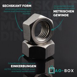 Sechskant-Schweißmuttern DIN 929 A2