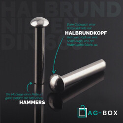 Halbrundnieten DIN 660 A2